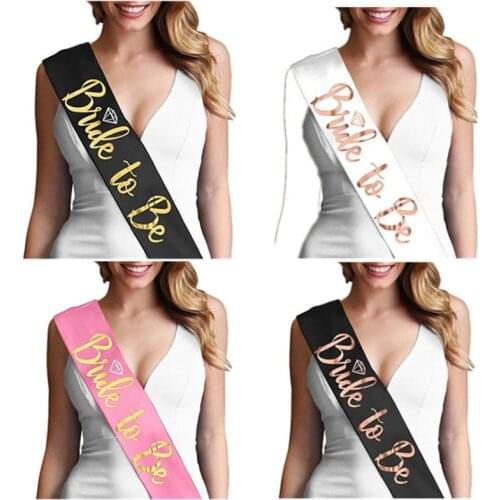 DABONAS Bachelorette Party Sash Headdress for Hen Party Wedding Bridal Shower Gold Letter Bride To be Sash Party Supplies