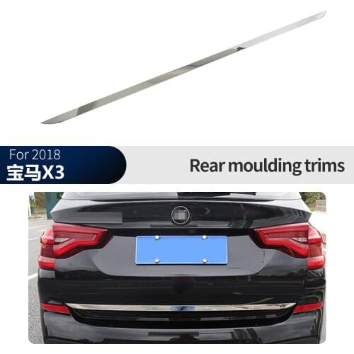 Stainless Steel back rear Tailgate Decorative Strip Cover Trim for BMW X3 G01 2018 Styling Accessories