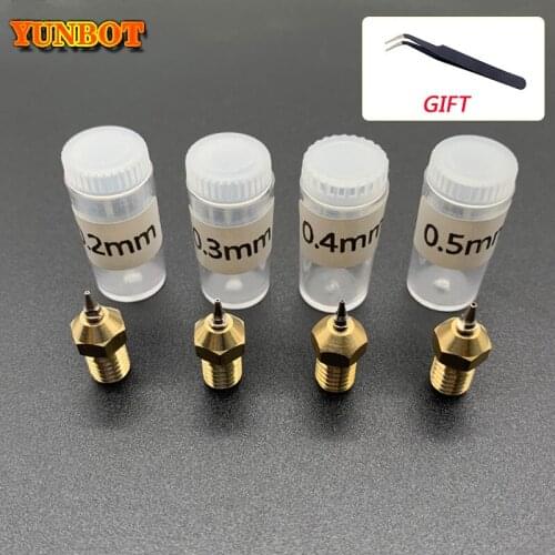 3D printer parts 0.2/0.3/0.4/0.5mm Airbrush Nozzle Adapter Set Tip Nozzle Optional for V5 V6 J-head Hotend 1.75mm Filament