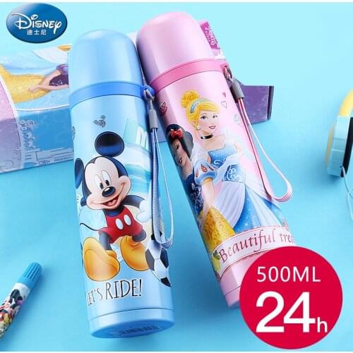 Disney Kids Insulated Mug Bottle Winter Thermos Feeding Water Cup 304 Stainless Steel Portable Thermal Cup Warm Water Drink