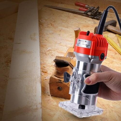 800W 30000rpm Electric Hand Trimmer EU /AU /UK Plug Router Wood Carving Machine 12pcs Router Bit Milling Cutter Woodworking Tool