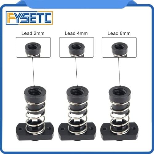 3D Printer T8 POM Nuts For Ender 3 ender 3 pro Lead 2mm / 4mm / 8mm Acme Threaded Rod Eliminate the gap Spring DIY Accessories