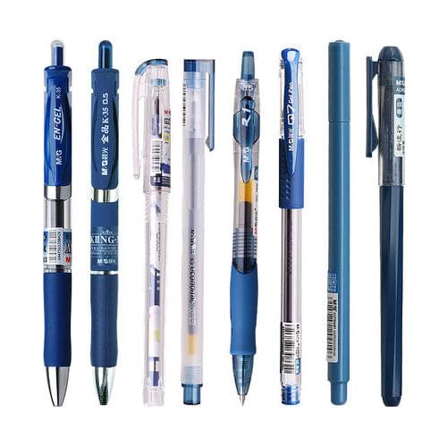 6PCS M&G Blue Black Pen Doctor Prescription Pen Press Gel Pen 0.5 Business Carbon Pen Collection