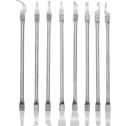 Pry Tools Metal Non-slip Handle Pry Bar Open Repair Tools 8Pcs Metal Disassemble Crowbar for Digital products Repairing