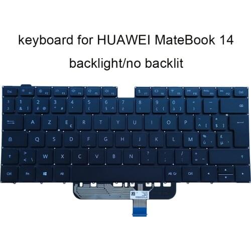 Belgian backlight Keyboard for Huawei MateBook D 14 KLW-W09 W19 W29 D14 NBL-WAQ9L WAQ9RP Boh-WAQ9R azerty keyboards 9Z.NG2BN.01A