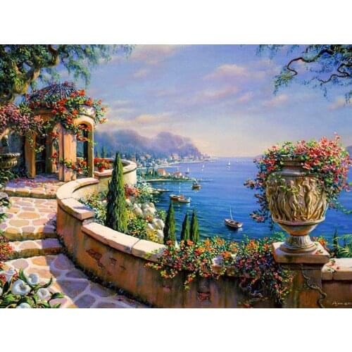 Beautiful Beach Seascape Painting for Wall Decor Hand Painted Canvas Art Oil Painting High Quality No Framed