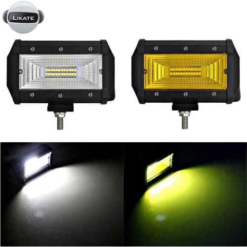 LKT Hot Selling 12V 24V 5" Work Light 1pcs Flood Beam 72w 5Inch Led Driving Light