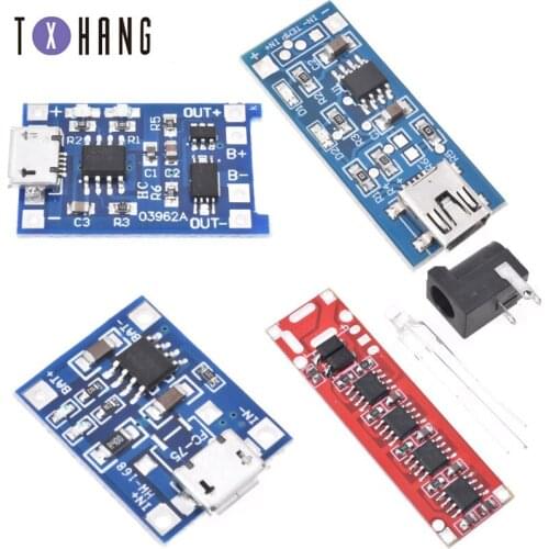 Micro/MINI USB 5V 1A 18650 TP4056 Lithium Battery Charger Module Charging Board With Protection Dual Functions diy electronics