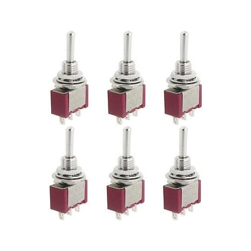 AC 250V 2A 120V 5A ON/OFF/ON SPDT 3 Pins Miniature Momentary Toggle Switch