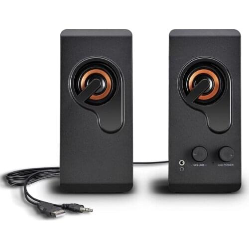 2021 New Desk-top Game Speaker Streamer Subwoofer Stereo Speaker with USB 3.5MM Jack Port Music Soundtrack Booming Bass Sound