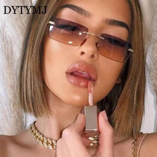 DYTYMJ Luxury Sunglasses Women Rinless Square Sunglasses for Women/Men Vintage Glasses Women Fashion Vintage Lentes De Sol Mujer