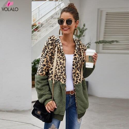 Autumn Winter Sweatshirts Women Hooded Leopard Hoodies Casual Zipper Long Sleeve Hoodie Fashion Top Warm Coat Polerones Mujer