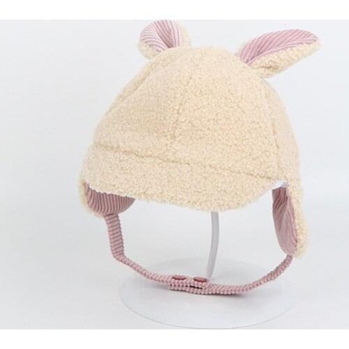 Autumn And Winter Cartoon Rabbit Protect the ear Cap Warm hat Skullies cap beanie hat for kid boy and girl 80