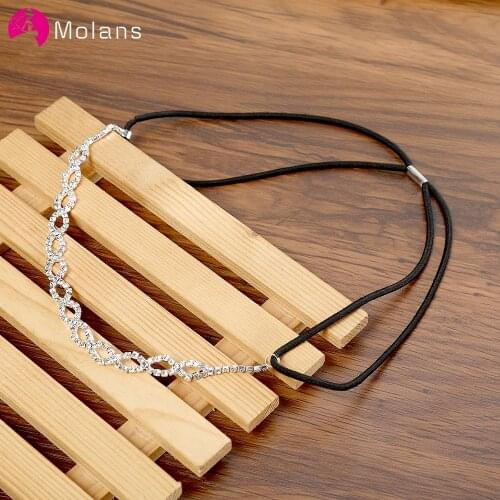 Molans Rhinestone Headband for Women Elastic Hair Bands Head Chain Headpiece Hair Accessories Bride Wedding Hair Jewelry Gift