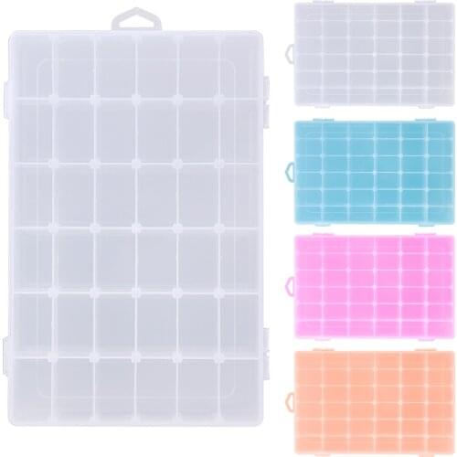 Adjustable 36 Grid Plastic Storage Box 4 Colors Transparent Compartment Box for Jewelry Earring Organizer Holder Cabinets