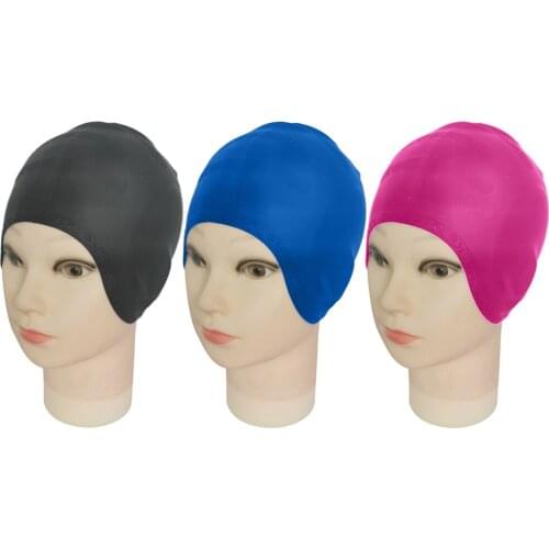 Silicone Swimming Cap Men Women Adults Swim Pool Waterproof Ear Protection Sports Elastic Diving Hat