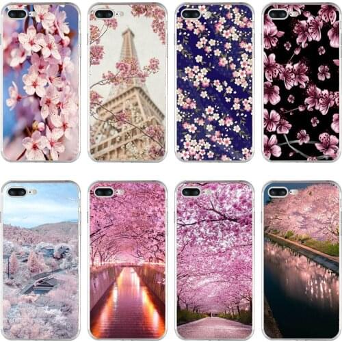 17H cherry blossom Soft TPU Silicone Cover Case For Apple iPhone 6 6s 7 8 plus Case