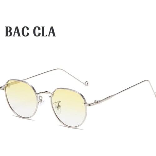 BAC CLA Metal Round Sunglasses Ladies Gradient Red Orange Retro Sunglasses Men Driving Glasses Accessories 2020 Summer