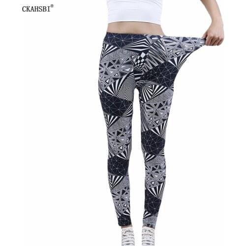CKAHSBI Geometric Printing Sportswear Yoga Pants Workout High Waist Leggings Women Push Up Outdoor Elastic Polyester Leggins