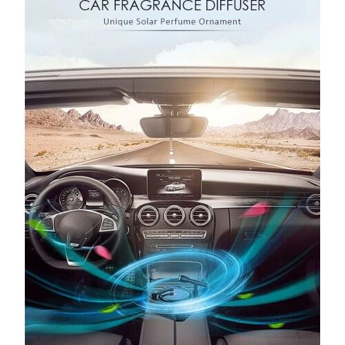 Unique Car Aromatherapy Decorations Solar Energy Phonograph Rotatable Creative Decoration Automobile Solar Power Player Perfume