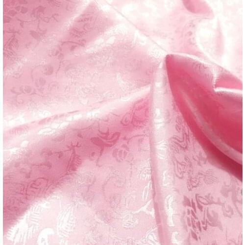 120cm*100cm pink Dragon antique jacquard silk satin fabric super soft clothing costume COS brocade fabric dress diy fabric