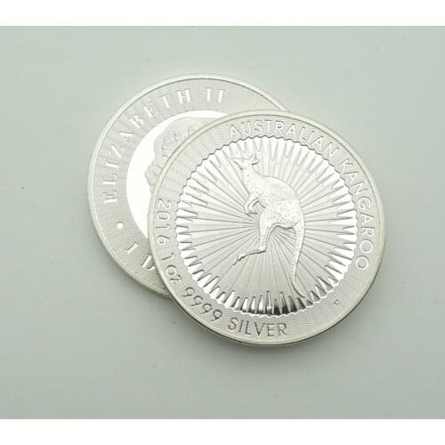 3pcs/Lot Australian Kangaroo Silver Gold Plated Coin The Elizabeth II Design Round Metal Coins with Plastic Case Business Gifts