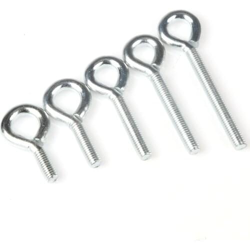 5pcs M6*15/20/30/40/50mm Galvanized iron Self Tapping Screw Eye Bolt Ring Hook Eye Bolt Eyebolt Screw in Spiral Hanger