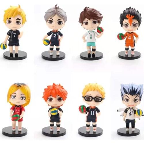 8pcs/set Haikyuu Anime Figure Hinata Syouyou Kageyama Tobio Oikawa Tooru Tsukishima Kei Kozume Kenma Figurine PVC Model Toys