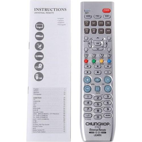 8 in1 White New Smart Universal Remote Control Controller For TV VDO DVD CD AUD SAT