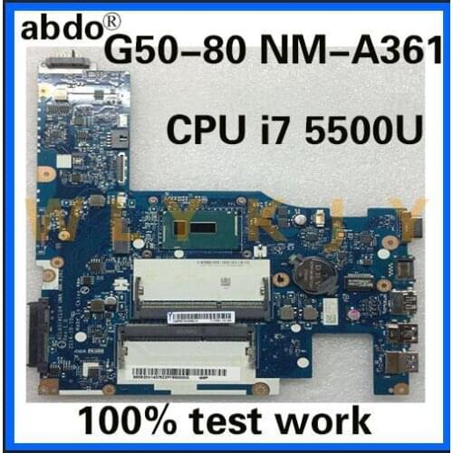 Abdo ACLU3/ACLU4 UMA NM-A362 motherboard for Lenovo G50-80 notebook motherboard CPU i7 5500U DDR3 100% test work