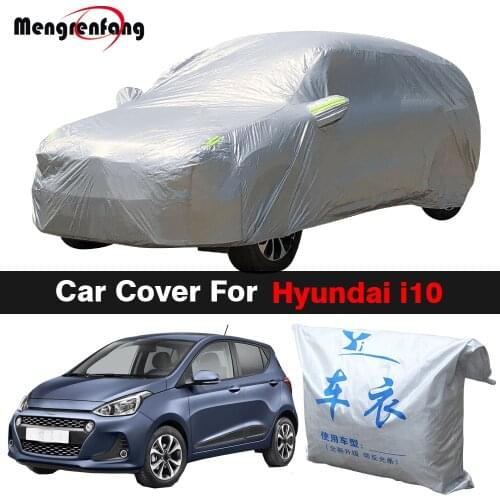 Full Car Cover Auto Outdoor Sun Shade Anti-UV Snow Rain Dust Protection Cover For Hyundai i10 Grand i10