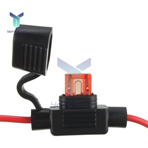 10A 35CM Automobile Waterproof Fuse Holder Case Motor Tap Blow Wire Cutoff Switch Socket Auto Car Blade Inline Types with Cover