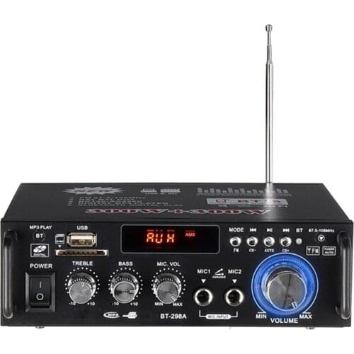 Bluetooth Audio Power Amplifier Home Theater Amplifiers Audio with Remote Control Support FM USB HiFi Stereo Digital Amplifier