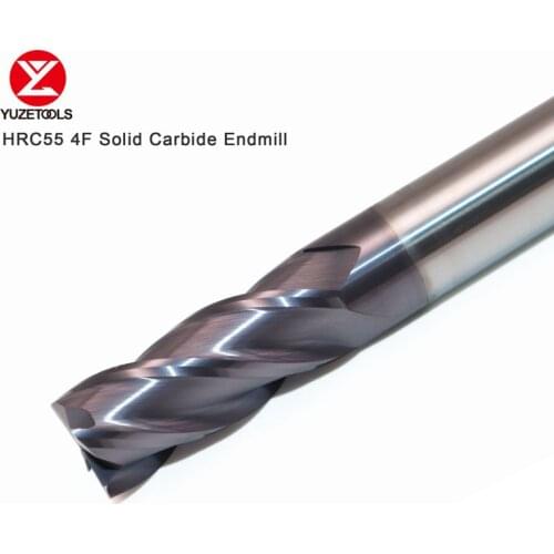 YUZETOOLS HRC55 solid carbide endmill 4F Hard coat tungsten steel cutter models are fully stocked