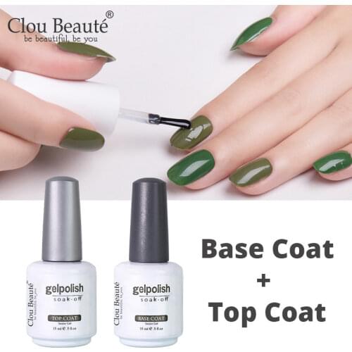 Clou Beaute UV LED Gel Polish No Wipe Top Base Coat Hybird Gel Varnish 375 Colors Gel Nail Polish Set For Manicure 15ml Nail Gel