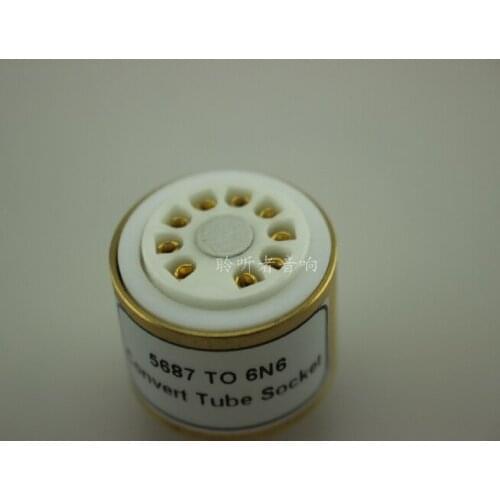 Gold-plated socket 5687 (TOP) to 6N6 tube conversion seat