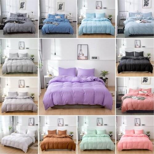 Brushed Duvet Cover Set Solid Bedding set Soft Bedclothes Japanese style Soft Modern Home Comforter Cover Twin Queen King Size