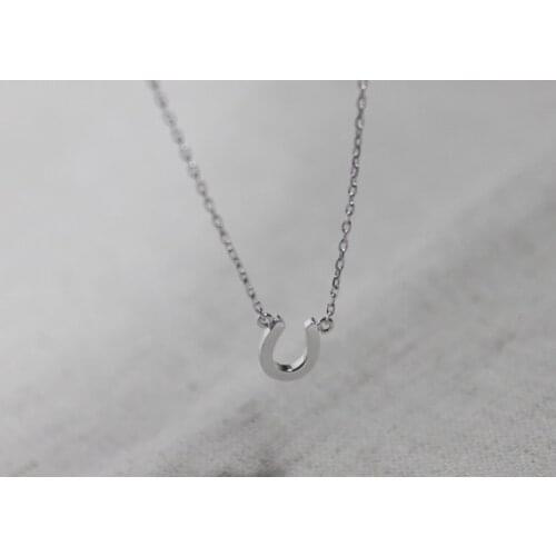 Lucky Horseshoe Jewelry Horse Hoof Necklaces Cute U Necklace Small Simple Paw English alphabet initials pendant Necklaces