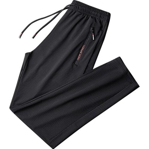Summer Breathable Mesh Black Sweatpants Men Joggers Sportswear Baggy Trousers Male Casual Track Pants Plus Size 7XL 8XL 9XL