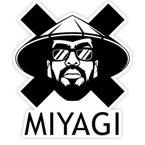 Hot Funny Car Sticker Hip Hop Star MiyaGi Rearview Mirror KK Motorcycle Decals Vinyl Motorcycle Decal PVC 17cm*15cm