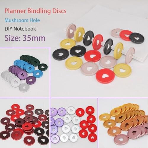 12pcs 35mm Frosted Mushroom Hole Discs Binding Rings Plastic Notebook Binder Discs Mushroom Ring Binding Planner Binder Supplies