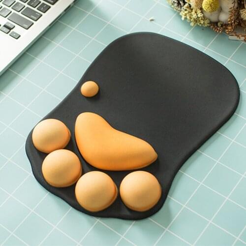 Cute 3D Cat Claw Mouse Pad Soft Silicone Silk Mouse Mat Kawaii Memory Foam Mousepad Wrist Rests Cushions for Laptop Computer PC