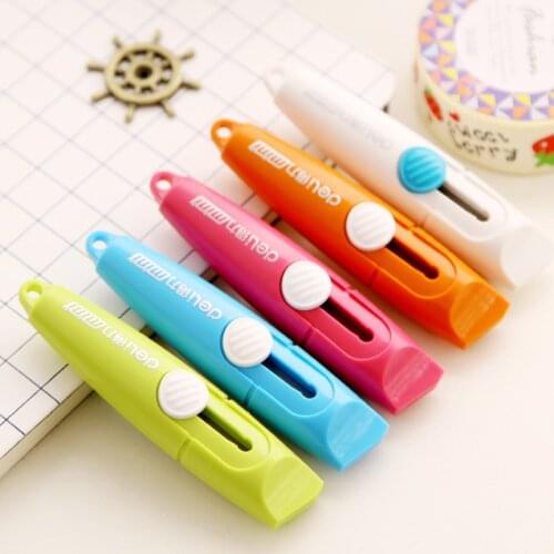 Mini Cute Small Deli Candy Color Paper Wallpaper Photo Letter Box Cutter Art Utility Knife Office Supplies Tools