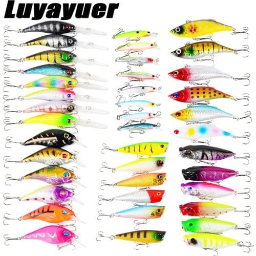 40Pcs/set Fishing Lure Set Wobbler Crankbaits SwimbaitMinnow lure Crank Lures Mix Fishing Bait Set Spiners Carp Fishing Tackle