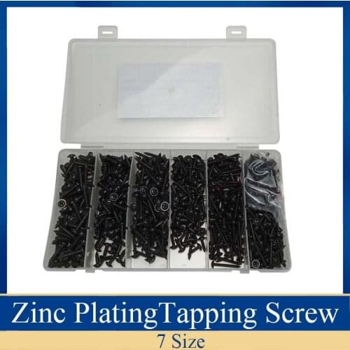 700Pcs Round Head Screws Kits Zinc Plating DIY Self Tapping Screws Nail Kit Small Wood Hardware Screws Fastener Tools