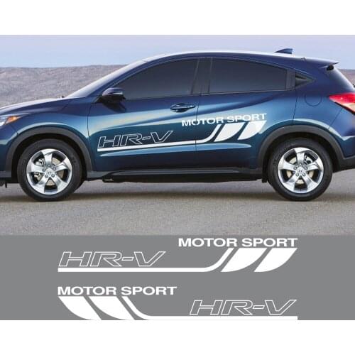 2Pcs Car Door Side Skirt Stickers For Honda HR-V Graphics Waterproof Wraps Motor Sport Decor Decals Vinyl Cover Auto Accessories