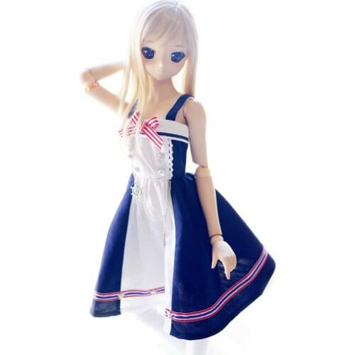 New Arrival 1/3 SD DD BJD Doll Clothes Navy wind bowknot Lace dress