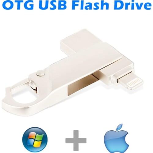 OTG Usb Flash Drive For iPhone 12/11/7/7Plus/8/X 2 in 1 Pendrive 32G 64G 128G For iOS External Storage Device Usb/Otg/Lightnings