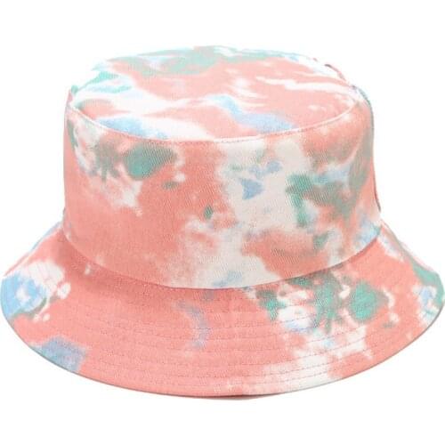 Wholesale ins Tie Dye Summer Bucket Hat for Women Men Fashion Reversible Bob Ladies Panama Skateboard Sun caps Fisherman Hat