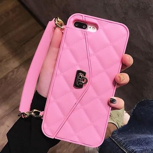 Luxury Fashion Soft Rubber Wallet Case For iPhone X XS Max XR Silicone Case Card Cover For iPhone 6 6s 7 8 Plus HandBag Purse